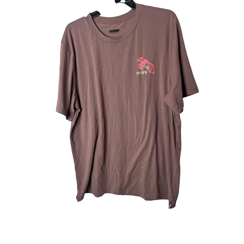 Janji Shirt Mens XL Brown Circa Daily Run Everywhere Logo Graphic T-Shirt